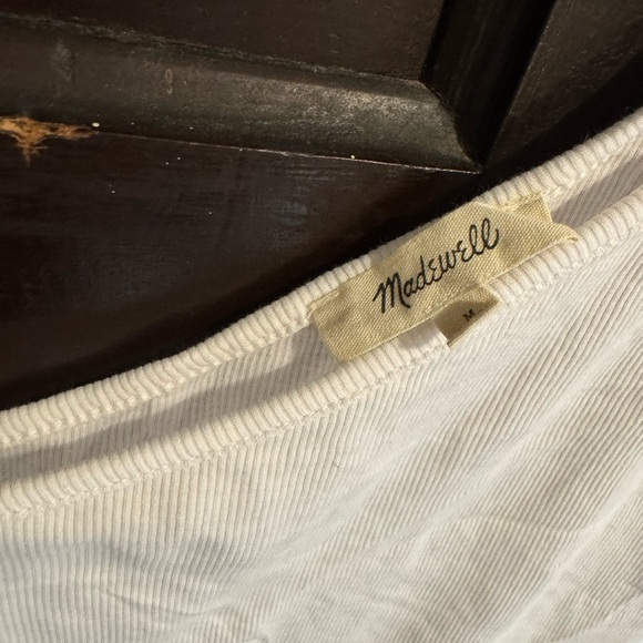 White Ribbed Asymmetrical Strap Tank - Picture 2 of 3